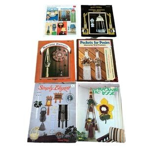 VTG 6-Piece Macrame Booklets Patterns and Instructions Wall Decor Plant Hangers